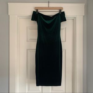 Green Velvet Bodycon Dress